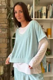 Terry B Hi Lo Tank Turquoise